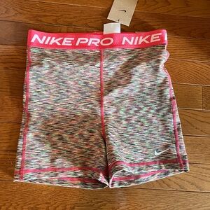 Nike Pink and Multicolor Athletic Shorts